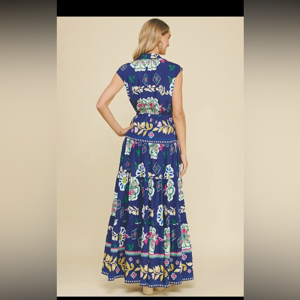 Floral Maxi Dress in Blue - Picture 3 of 7